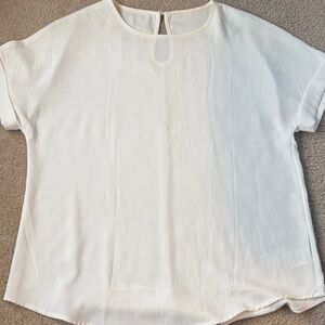Women's White Short Sleeve Blouse